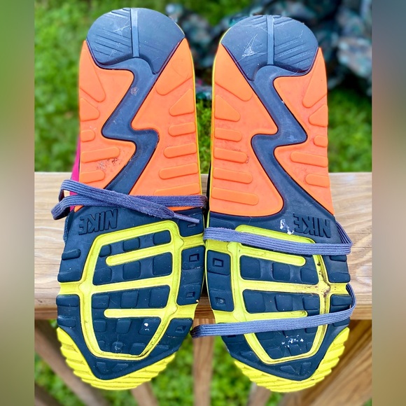 Nike Air Max Lunarlon Trainers Shoes Grey Orange  size 10.5 - Picture 11 of 17